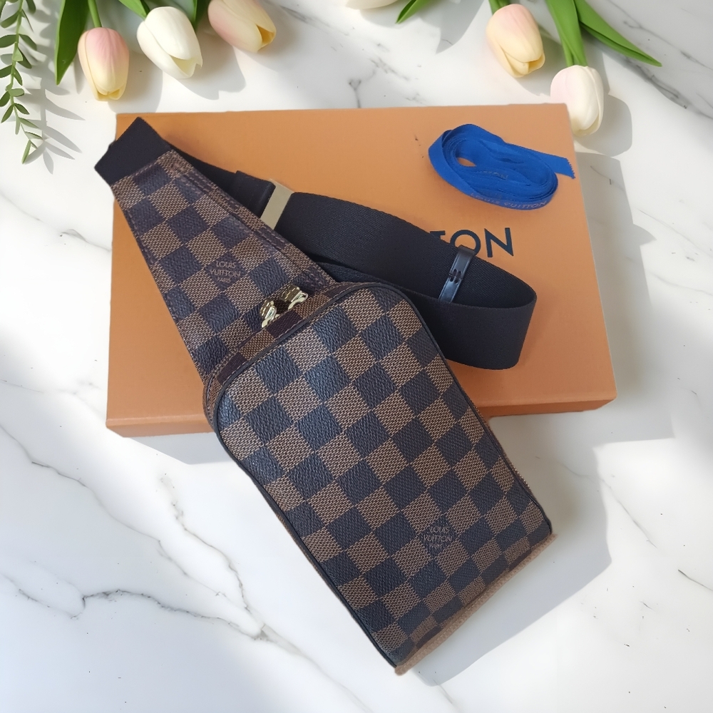 Louis Vuitton EUC ✨ Damier Ebene Geronimos Belt Crossbody Bag Bumbag W/BOX - Picture 3 of 16